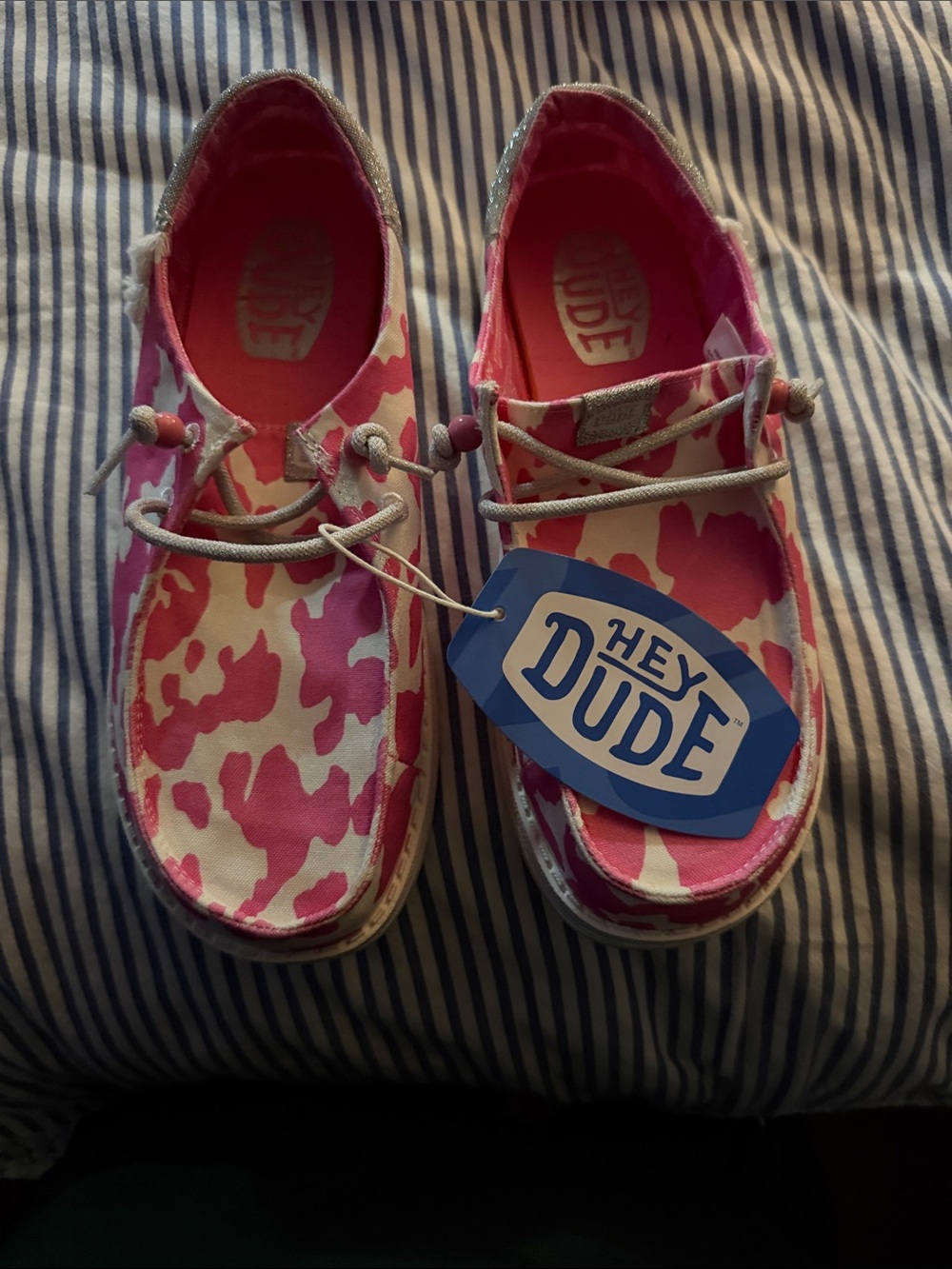 Hey Dude Kids Pink Camo Slip-On Boat Shoes